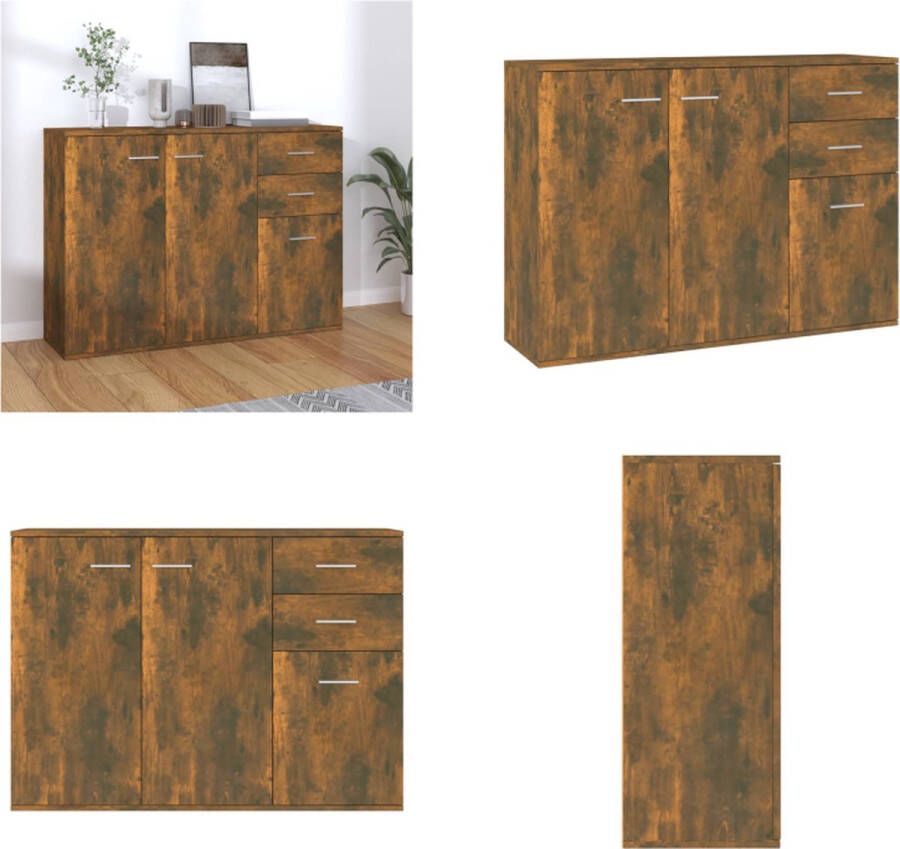VidaXL Dressoir 105x30x75 cm bewerkt hout gerookt eikenkleurig Dressoir Dressoirs Kast Wandkast