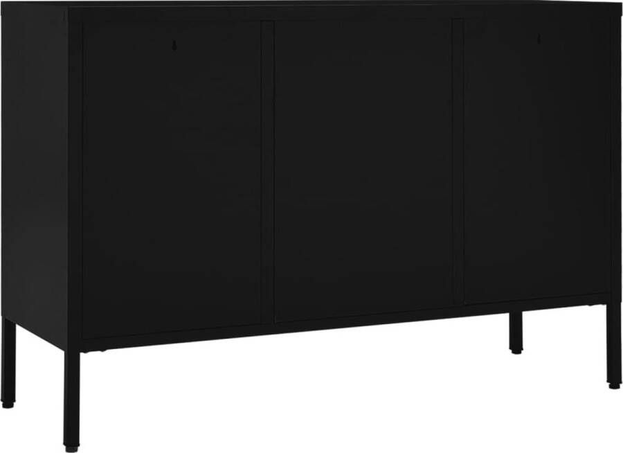 VidaXL -Dressoir-105x35x70-cm-staal-en-gehard-glas-zwart - Foto 3