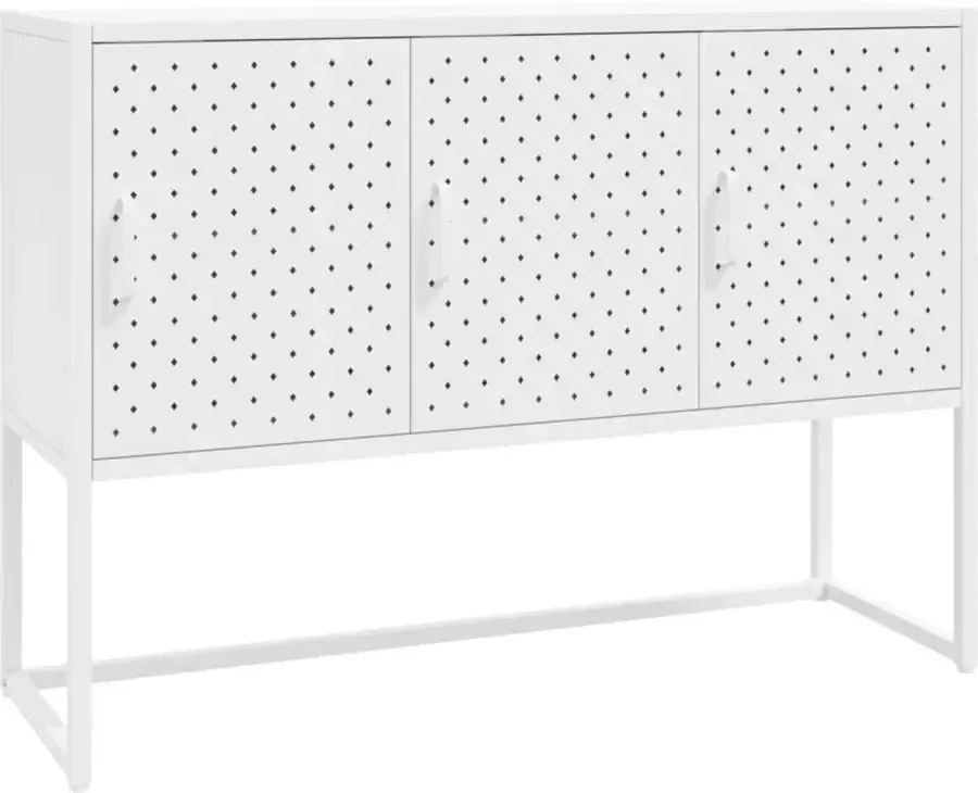 VidaXL -Dressoir-105x35x75-cm-staal-wit - Foto 3