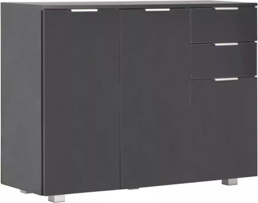 VidaXL -Dressoir-107x35x80 5-cm-hoogglans-zwart - Foto 3