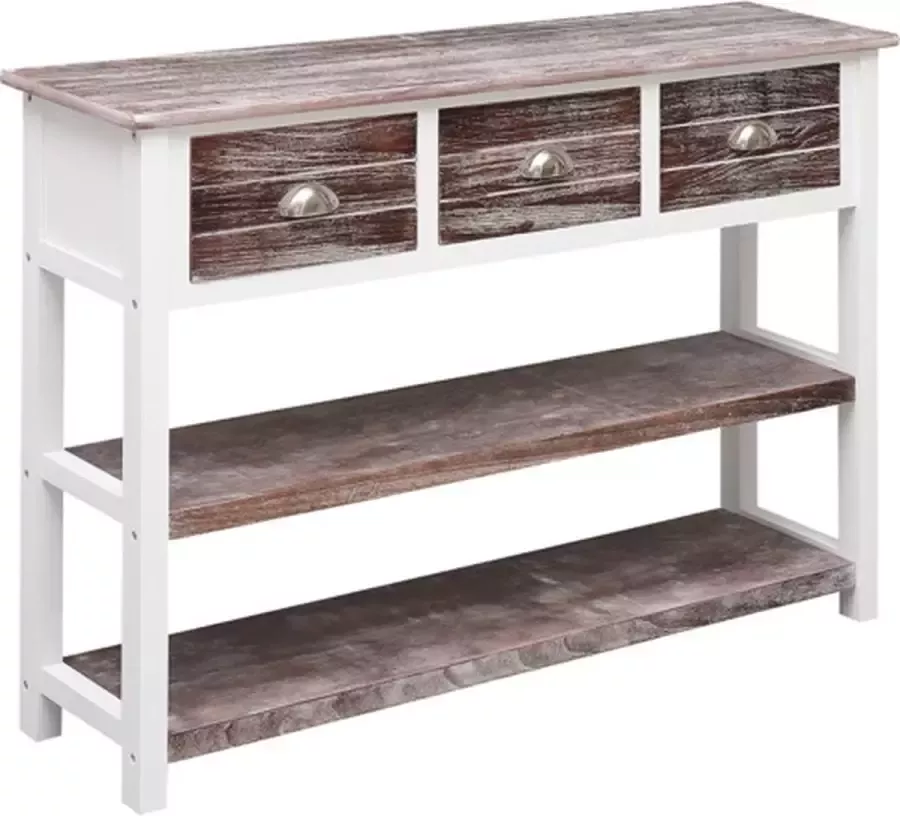 VidaXL -Dressoir-108x30x76-cm-massief-paulowniahout-antiekbruin - Foto 2