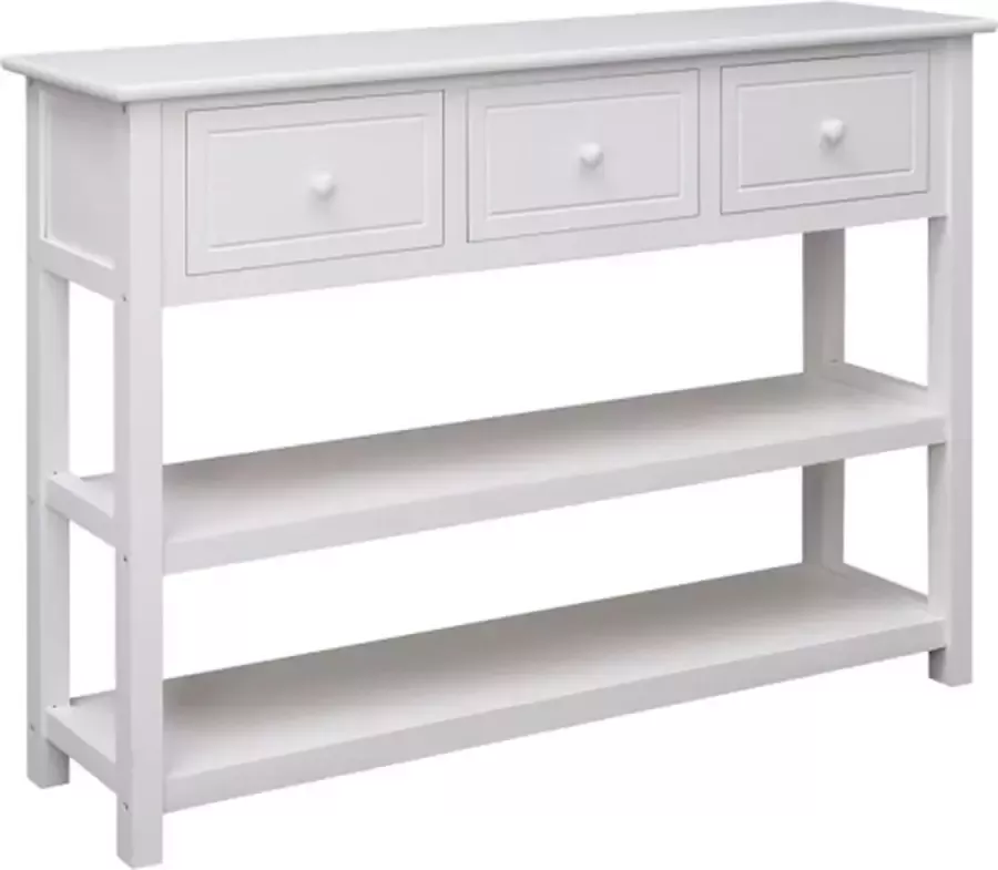 VidaXL -Dressoir-108x30x76-cm-massief-paulowniahout-wit - Foto 2