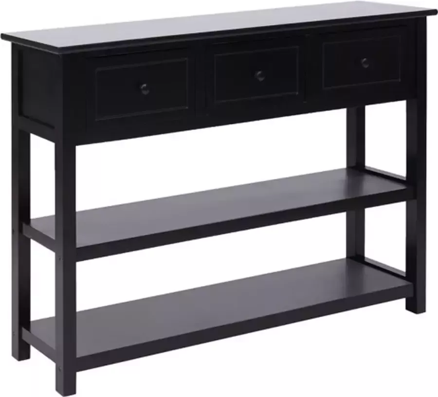 VidaXL -Dressoir-108x30x76-cm-massief-paulowniahout-zwart - Foto 2