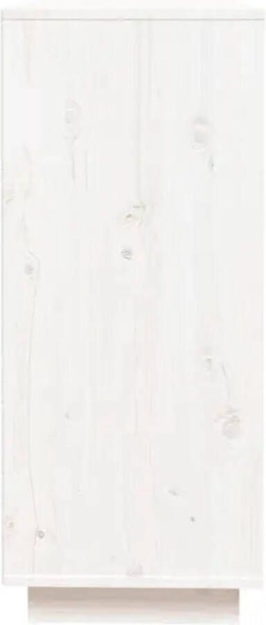 VidaXL -Dressoir-110 5x35x80-cm-massief-grenenhout-wit - Foto 4