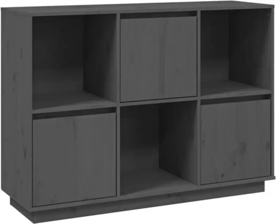 VidaXL -Dressoir-110 5x35x80-cm-massief-grenenhout-grijs - Foto 3
