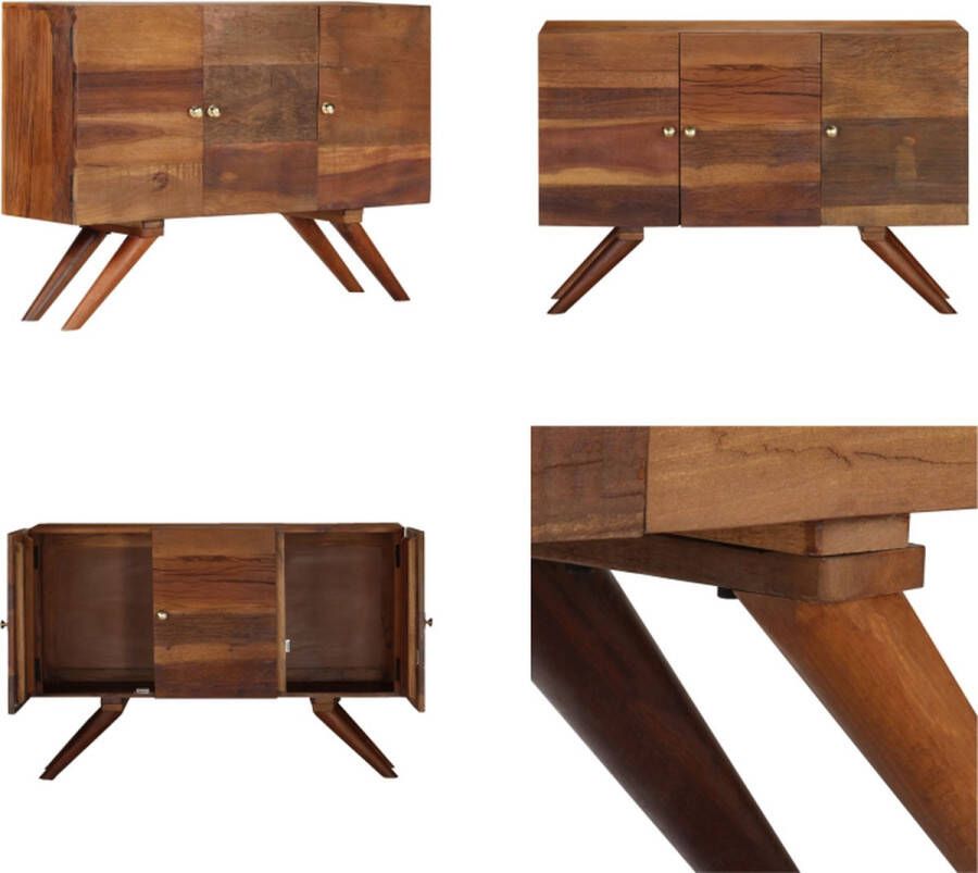 VidaXL Dressoir 110x30x75 cm massief gerecycled hout bruin Dressoir Dressoirs Lage Kast Lage Kasten