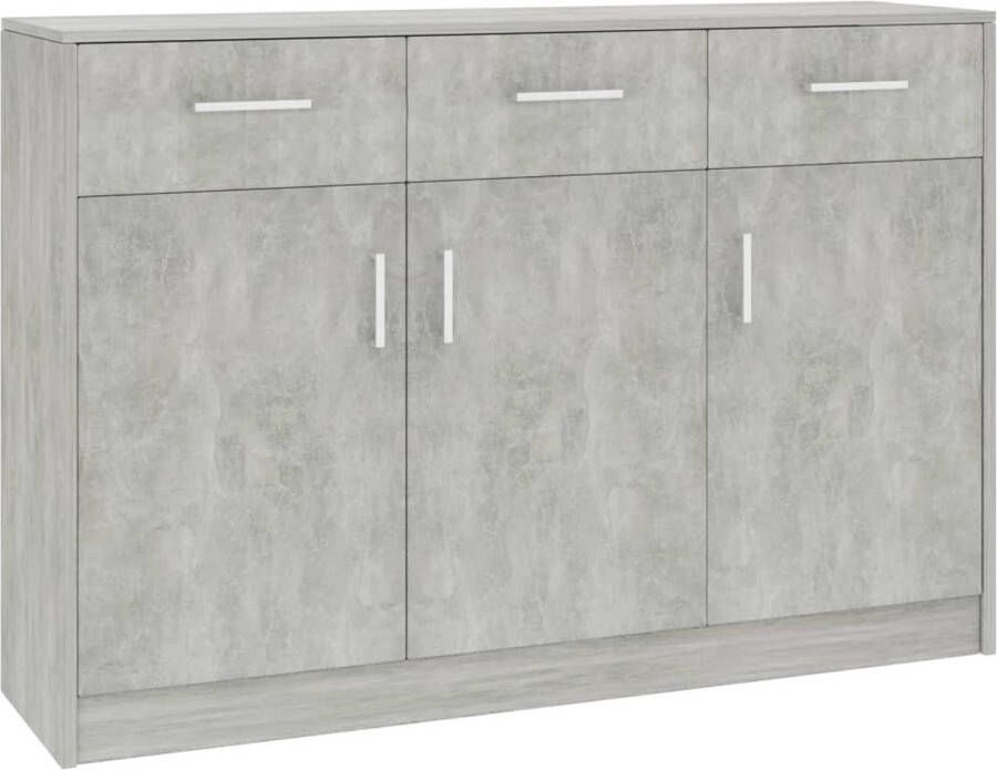 VidaXL -Dressoir-110x30x75-cm-bewerkt-hout-betongrijs - Foto 3