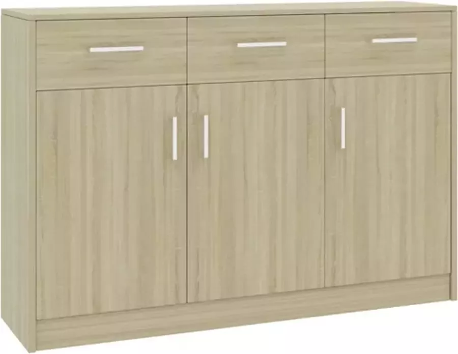 VidaXL -Dressoir-110x30x75-cm-bewerkt-hout-sonoma-eikenkleurig - Foto 3