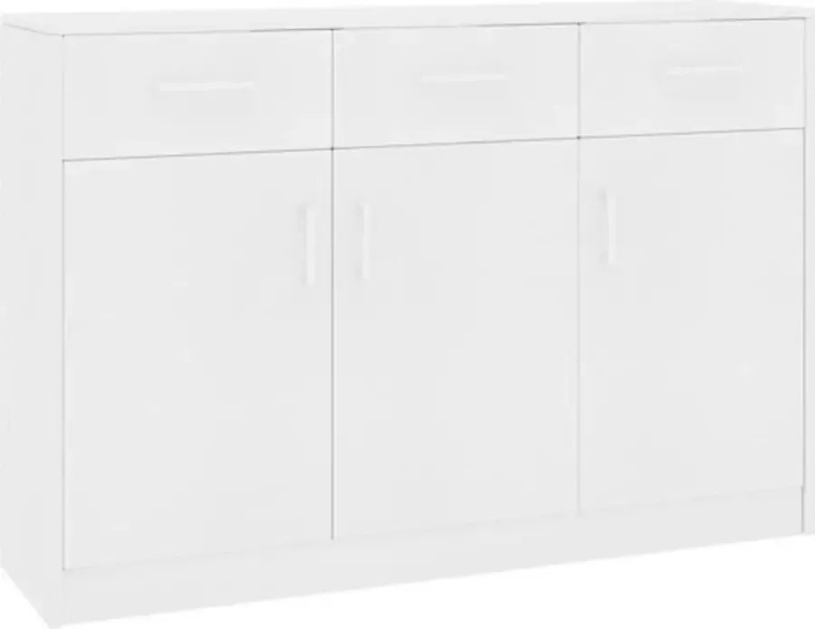 VidaXL -Dressoir-110x30x75-cm-bewerkt-hout-wit - Foto 3