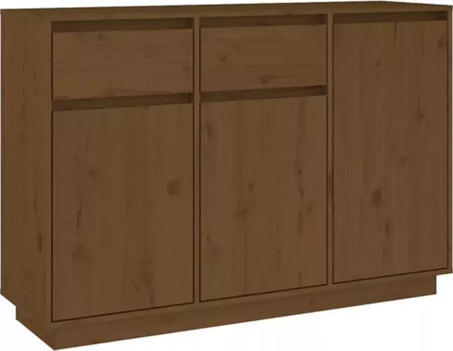 VidaXL -Dressoir-110x34x75-cm-massief-grenenhout-honingbruin - Foto 2