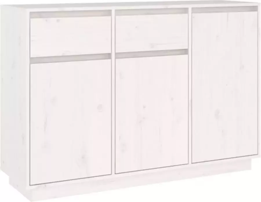 VidaXL -Dressoir-110x34x75-cm-massief-grenenhout-wit - Foto 2