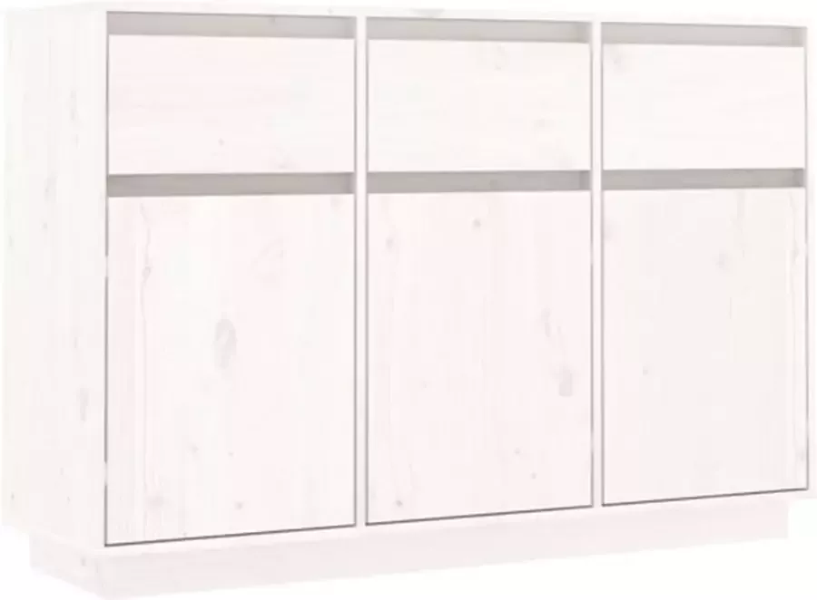 VidaXL -Dressoir-110x34x75-cm-massief-grenenhout-wit - Foto 2