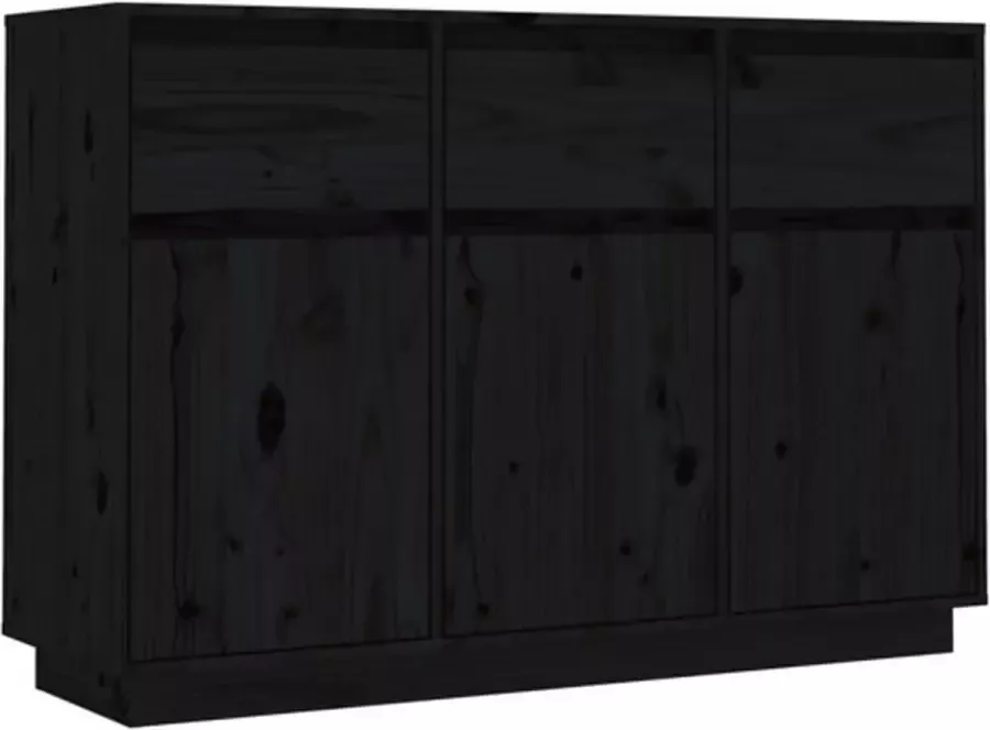 VidaXL -Dressoir-110x34x75-cm-massief-grenenhout-zwart - Foto 2