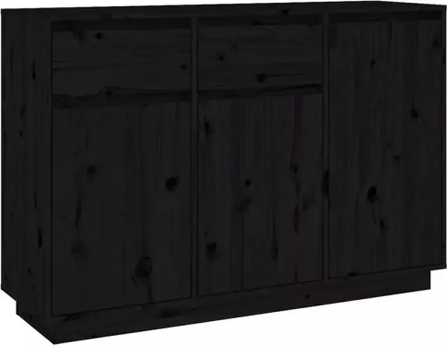 VidaXL -Dressoir-110x34x75-cm-massief-grenenhout-zwart - Foto 2