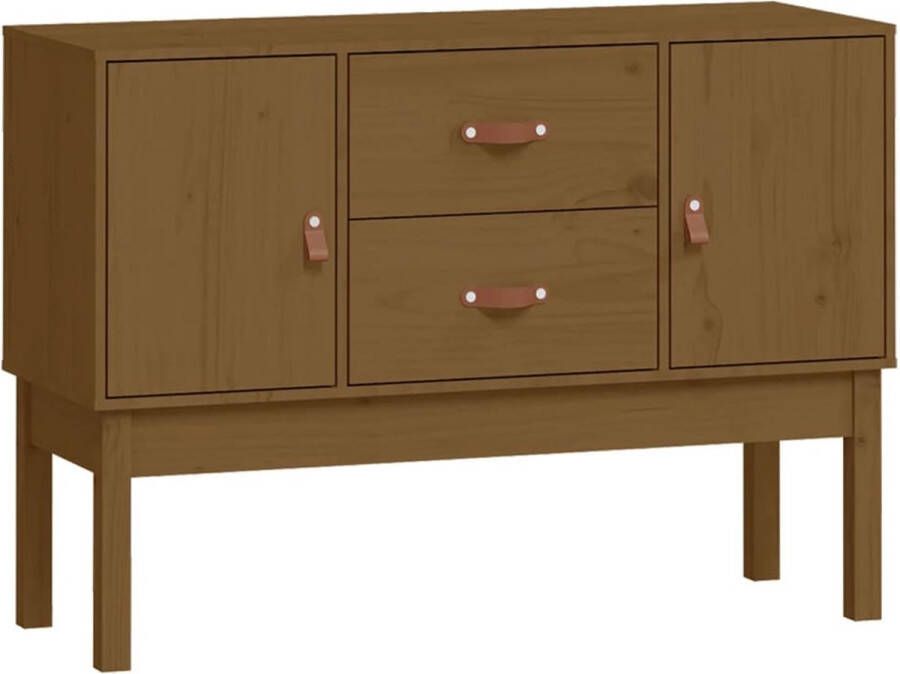 VidaXL -Dressoir-110x40x78-cm-massief-grenenhout-honingbruin - Foto 2