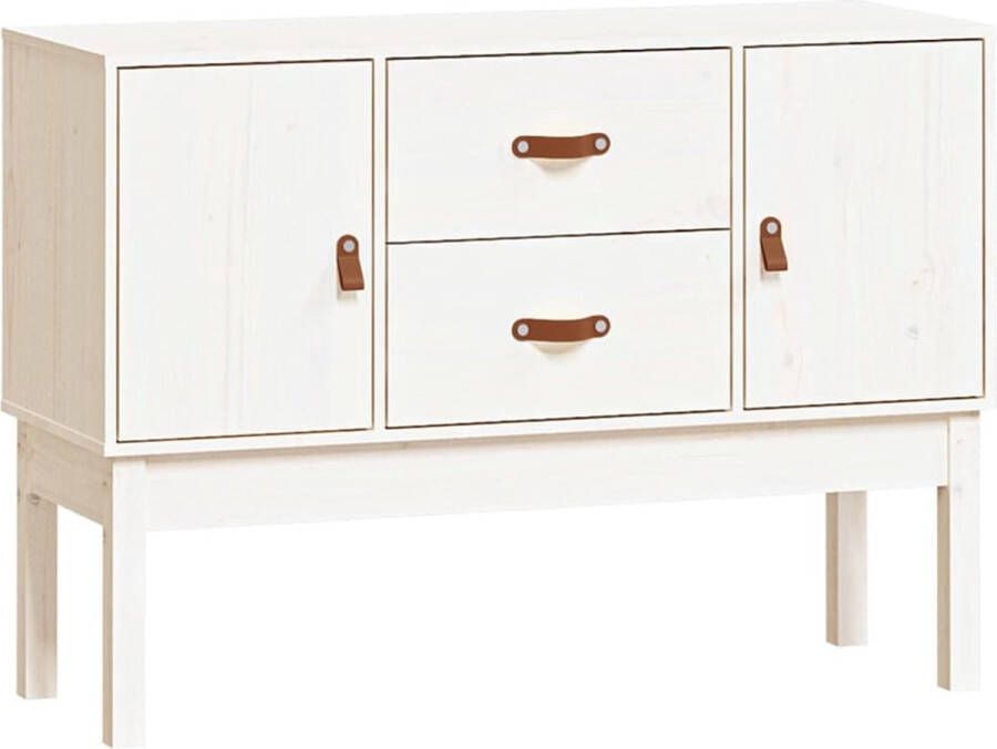 VidaXL Dressoir Grenenhout Wit 110x40x78 cm Dressoir Grenoble Hout Wit Dressoir Vintage Dressoir Salontafel - Foto 2
