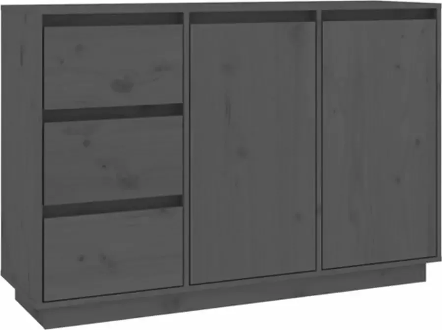 VidaXL -Dressoir-111x34x75-cm-massief-grenenhout-grijs - Foto 4