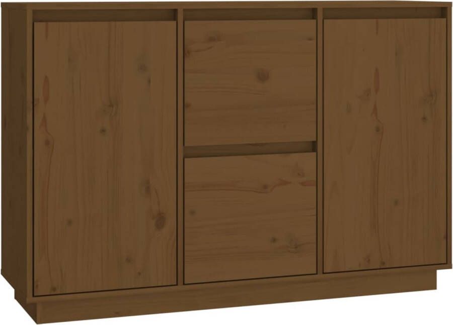 VidaXL -Dressoir-111x34x75-cm-massief-grenenhout-honingbruin - Foto 2