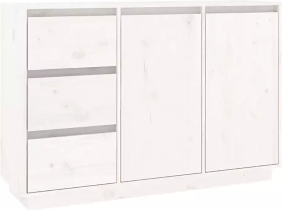 VidaXL -Dressoir-111x34x75-cm-massief-grenenhout-wit - Foto 4