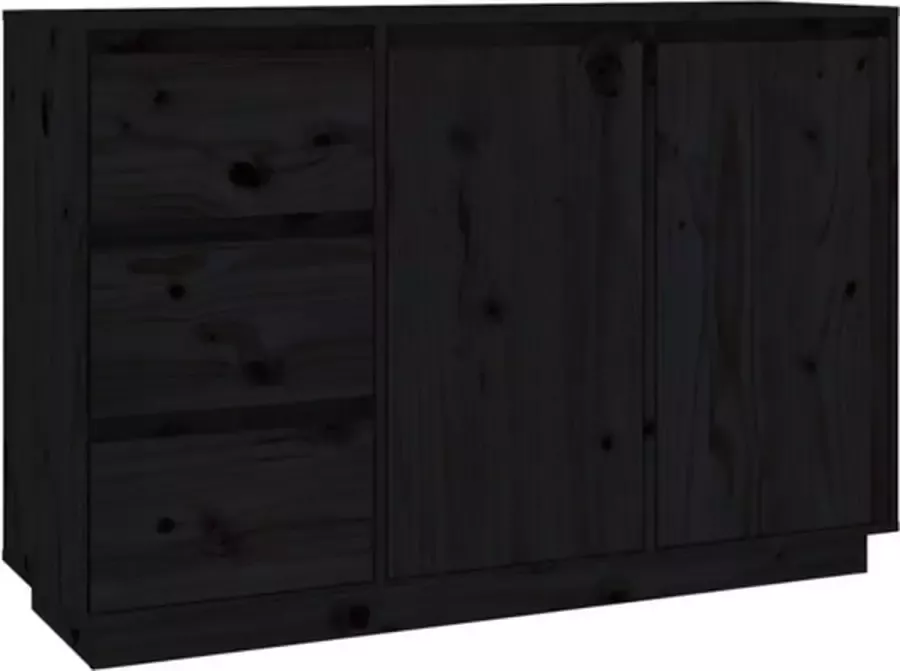 VidaXL -Dressoir-111x34x75-cm-massief-grenenhout-zwart - Foto 6