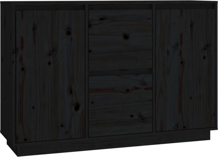 VidaXL -Dressoir-111x34x75-cm-massief-grenenhout-zwart - Foto 3