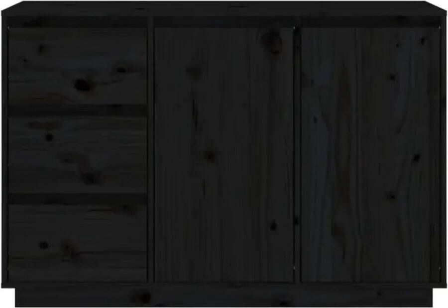 VidaXL -Dressoir-111x34x75-cm-massief-grenenhout-zwart - Foto 5