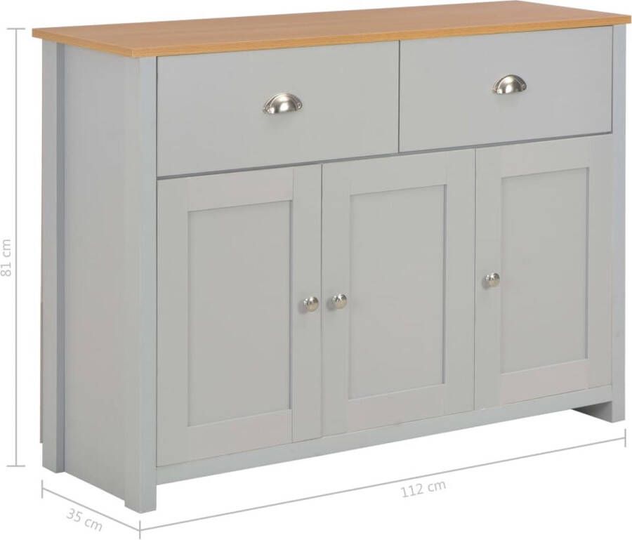 VidaXL -Dressoir-112x35x81-cm-grijs - Foto 2