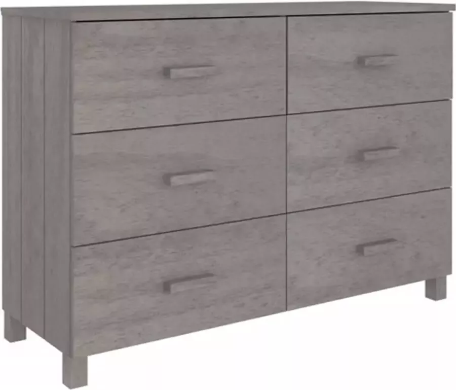 VidaXL -Dressoir-HAMAR-113x40x80-cm-massief-grenenhout-lichtgrijs - Foto 3
