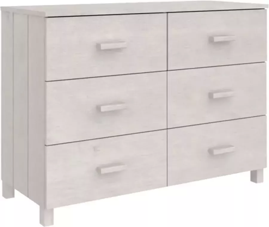 VidaXL -Dressoir-HAMAR-113x40x80-cm-massief-grenenhout-wit - Foto 4