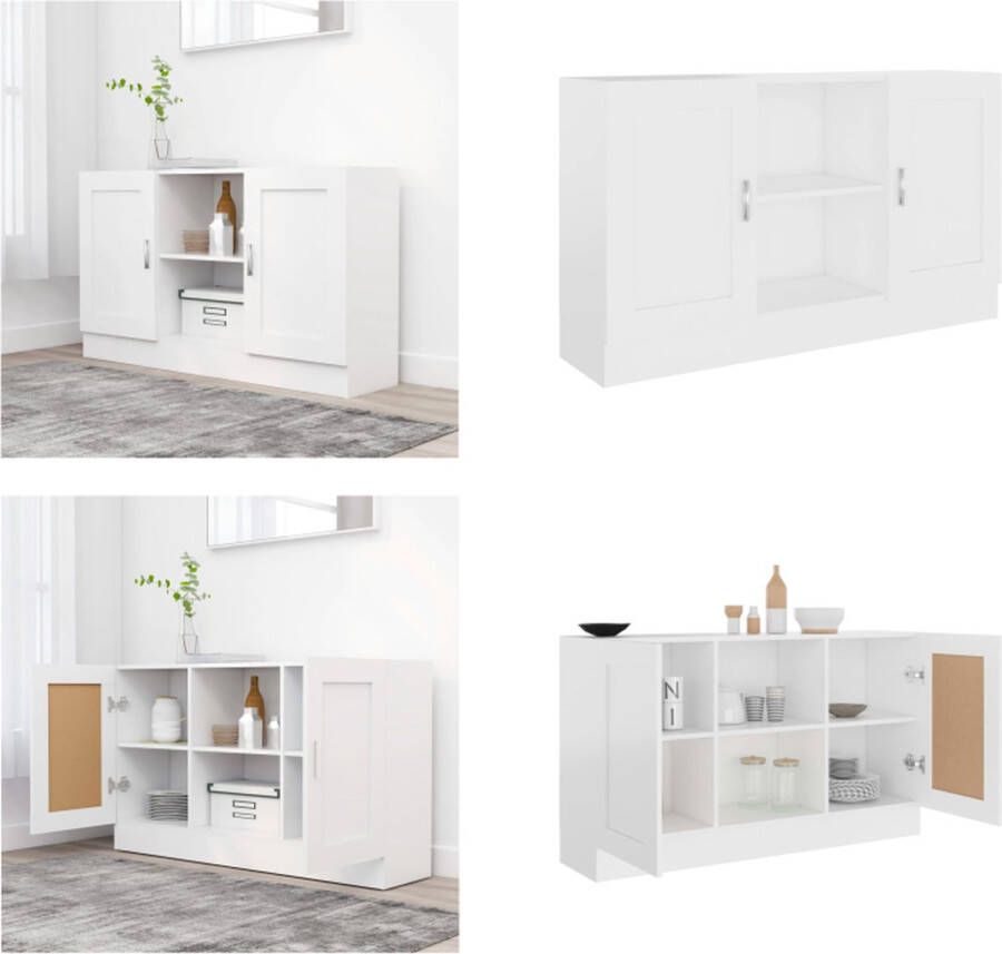 VidaXL Dressoir 120x30 5x70 cm bewerkt hout wit Vitrine Vitrines Dressoir Dressoirs