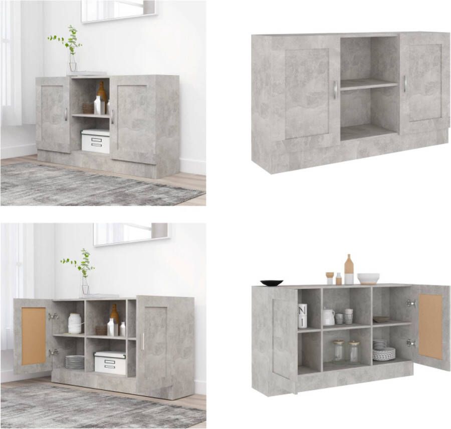 VidaXL Dressoir 120x30 5x70 cm bewerkt hout betongrijs Vitrine Vitrines Dressoir Dressoirs