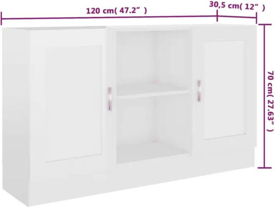 VidaXL -Dressoir-120x30 5x70-cm-bewerkt-hout-hoogglans-wit - Foto 3