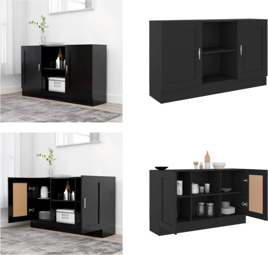 VidaXL Dressoir 120x30 5x70 cm bewerkt hout zwart Vitrine Vitrines Dressoir Dressoirs