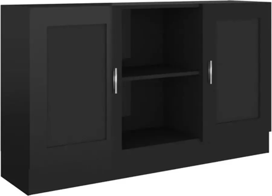 VIDAXL Dressoir 120x30 5x70 cm spaanplaat hoogglans zwart - Foto 2