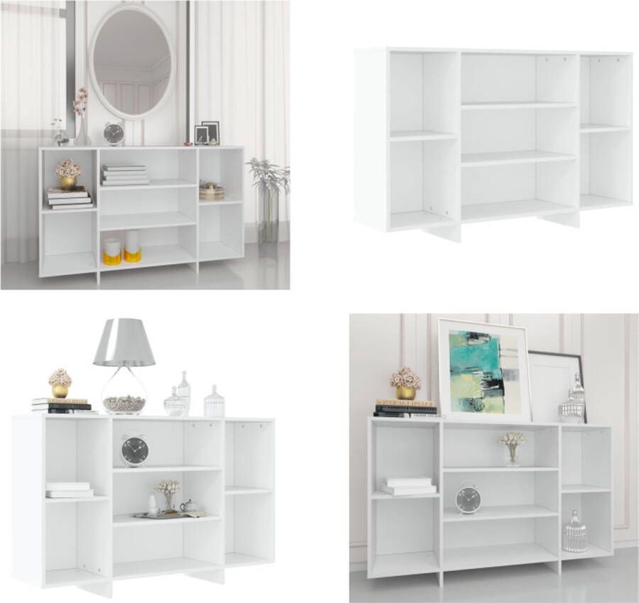 VidaXL Dressoir 120x30x75 cm bewerkt hout wit Dressoir Dressoirs Opbergkast Buffetkast