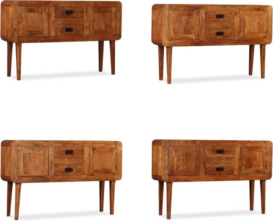 VidaXL Dressoir 120x30x75 cm massief hout met honingafwerking Dressoir Dressoirs Meubel Meubels - Foto 2