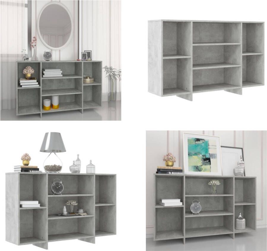 VidaXL Dressoir 120x30x75 cm bewerkt hout betongrijs Dressoir Dressoirs Opbergkast Buffetkast