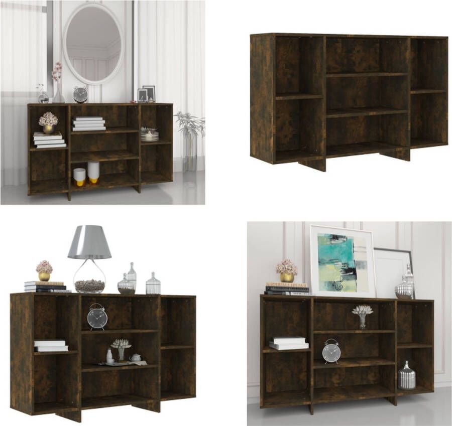 VidaXL Dressoir 120x30x75 cm bewerkt hout gerookt eikenkleurig Dressoir Dressoirs Opbergkast Buffetkast - Foto 2