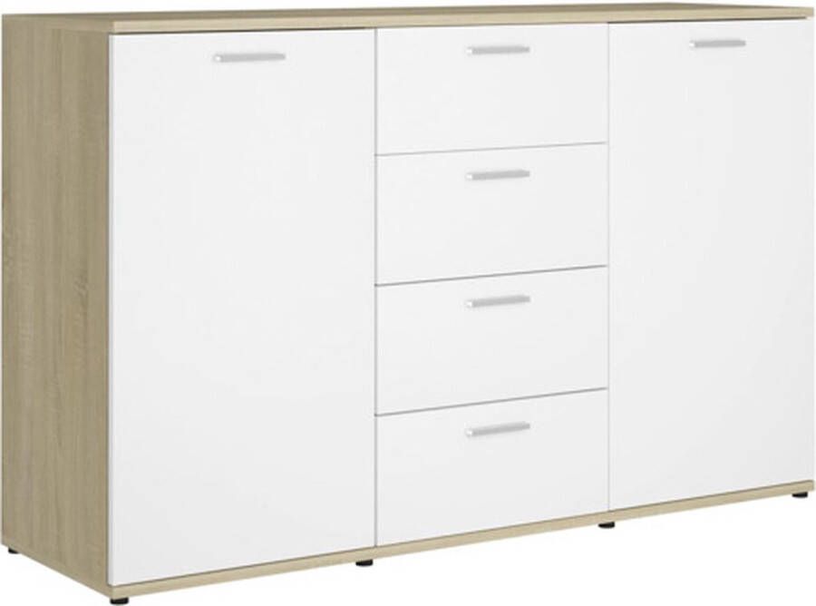 VidaXL -Dressoir-120x35 5x75-cm-bewerkt-hout-wit-en-sonoma-eikenkleurig - Foto 4