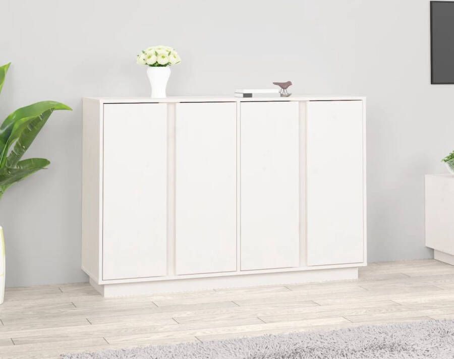 VidaXL -Dressoir-120x35x80-cm-massief-grenenhout-wit - Foto 10