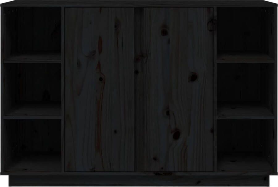 VidaXL Dressoir 120x35x80 cm massief grenenhout zwart