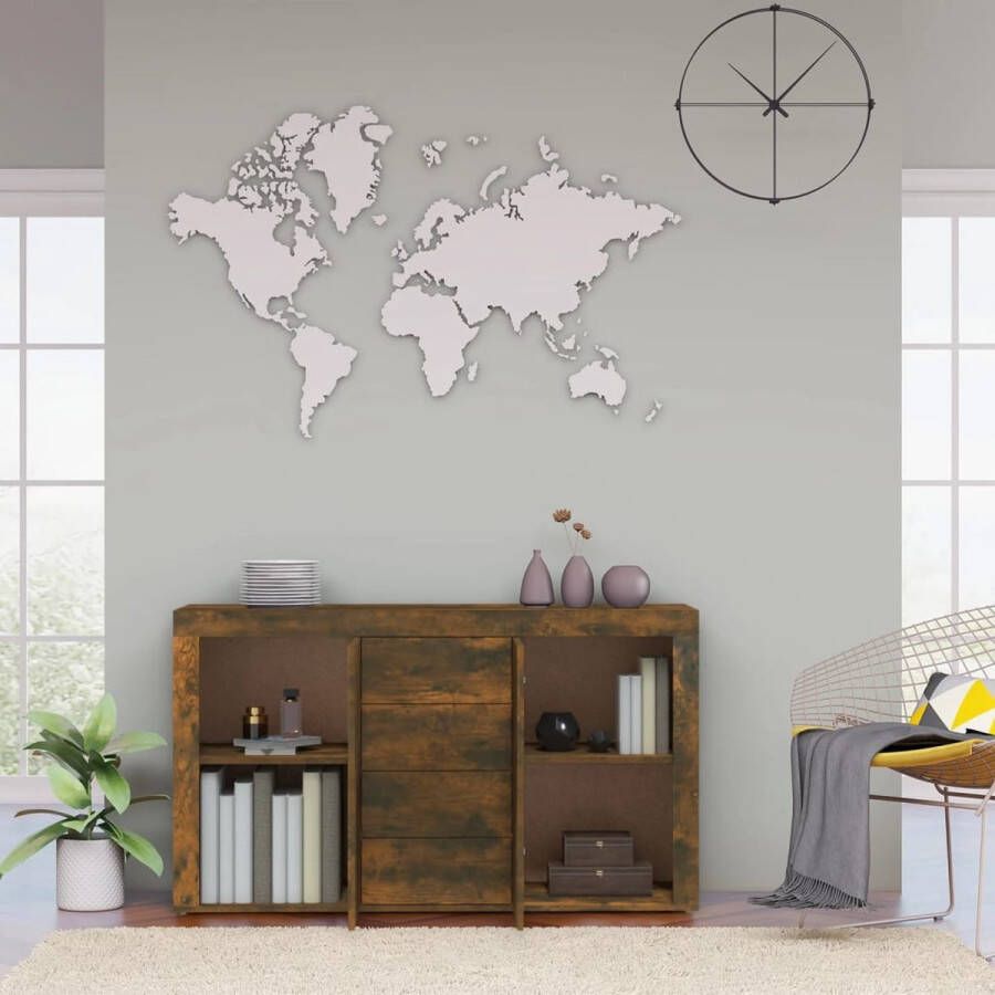 VidaXL -Dressoir-120x36x69-cm-bewerkt-hout-gerookt-eikenkleurig - Foto 2