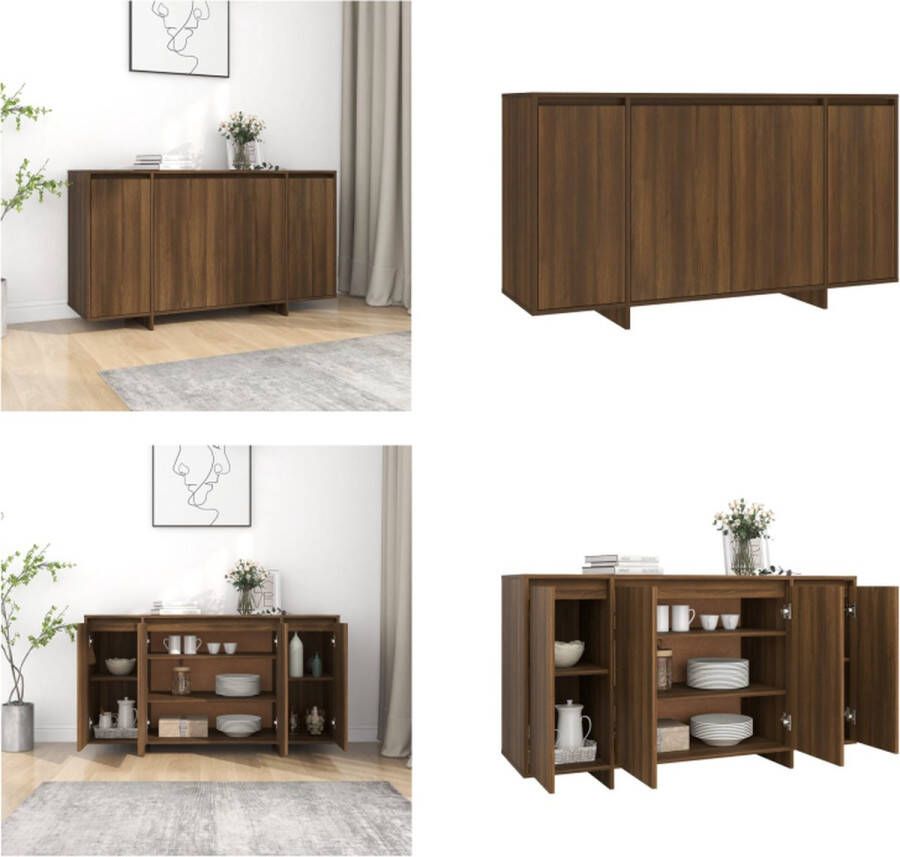 VidaXL Dressoir 135x41x75 cm spaanplaat bruineikenkleurig Dressoir Dressoirs Buffetkast Opbergkast