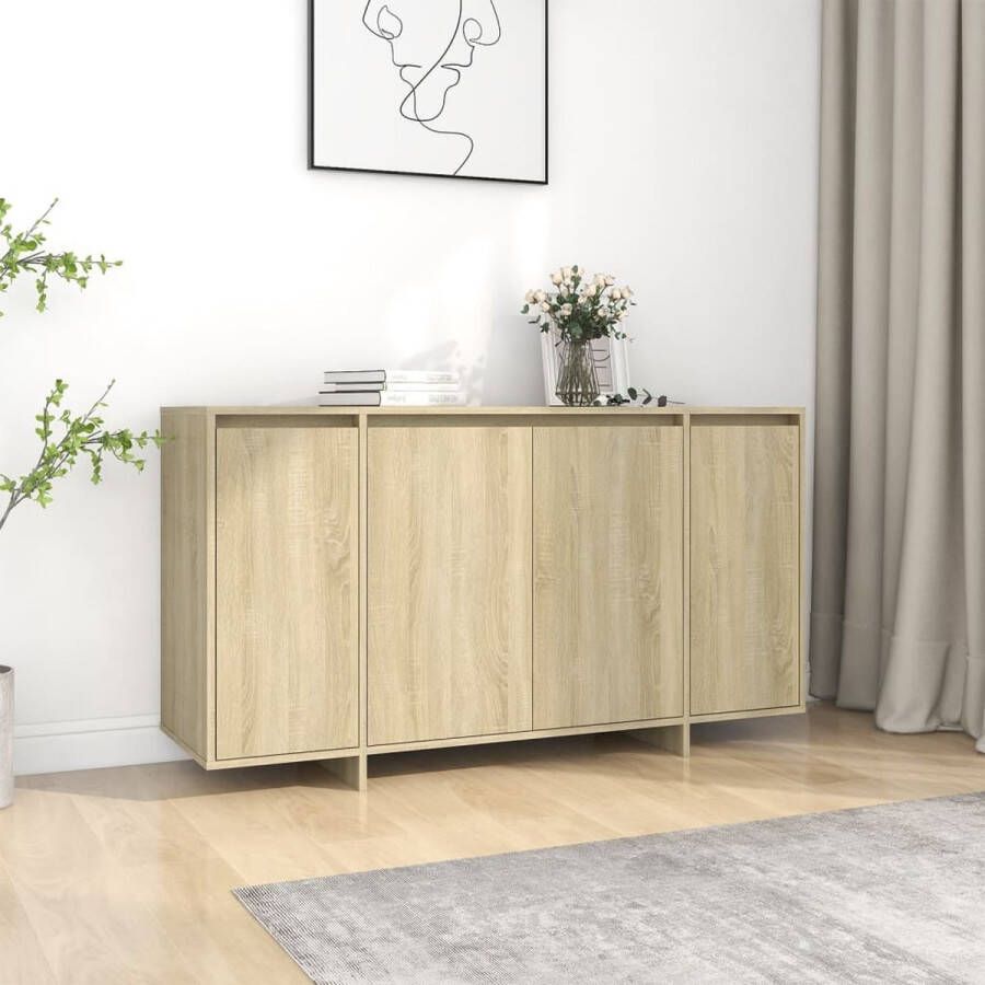 VidaXL Dressoir Sonoma Eiken 135 cm Dressoir Bijzettafel Salontafel Opbergkast Tv-stand