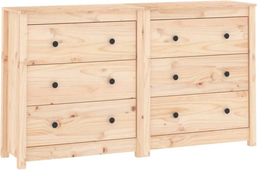 VidaXL Dressoir 140x35x80 cm Massief Grenenhout Dressoir Houten Dressoir Grenenhouten Dressoir Opberg Dresser Salontafel - Foto 2
