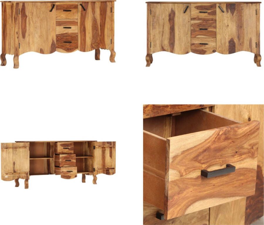 VidaXL Dressoir 145x40x80 cm massief sheeshamhout Dressoir Dressoirs Zijkast Zijkasten - Foto 2