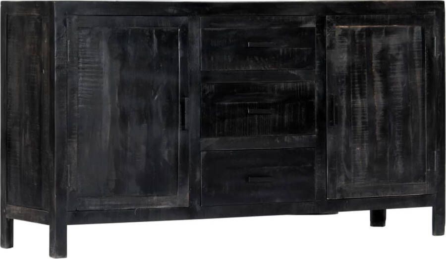 VidaXL -Dressoir-147x40x80-cm-massief-mangohout-zwart - Foto 1