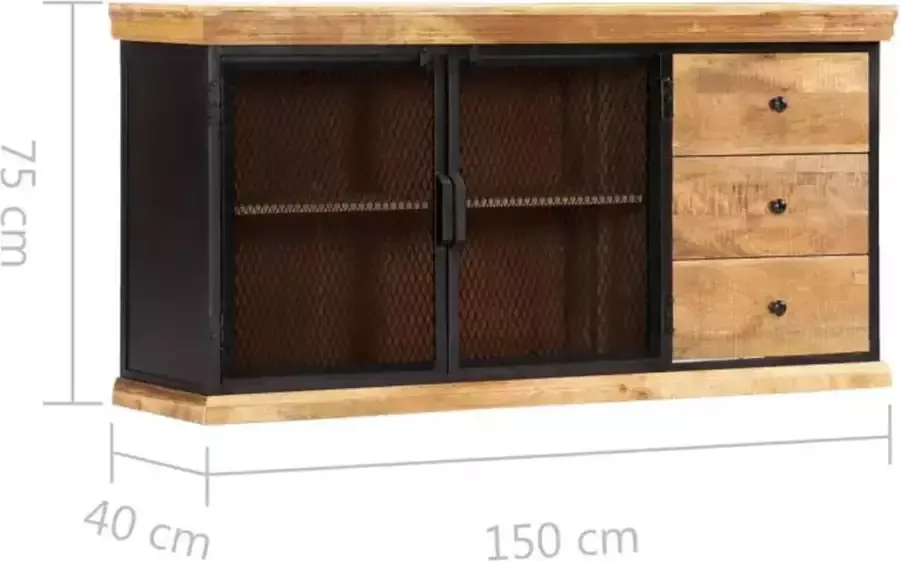 VidaXL -Dressoir-150x40x75-cm-massief-mangohout