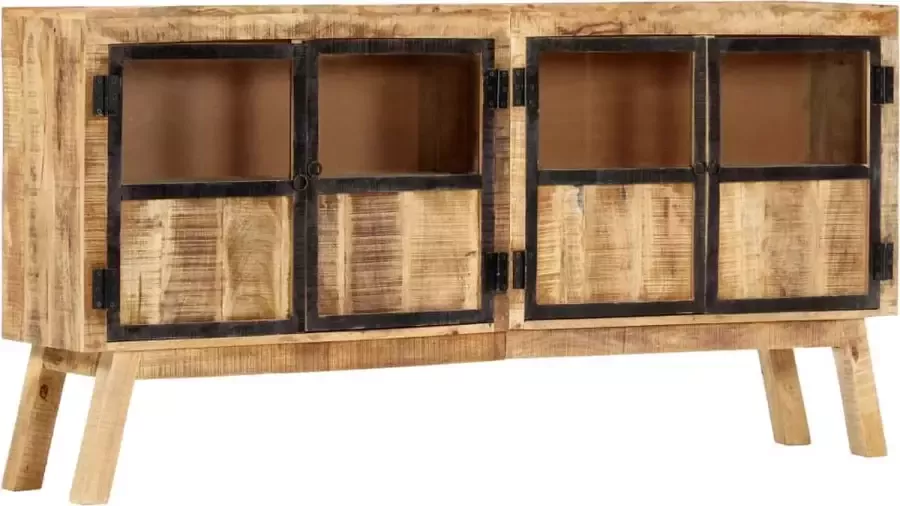 VidaXL Dressoir 160x30x80 cm bruin en zwart massief ruw mangohout
