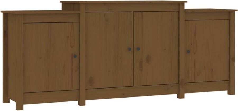VidaXL -Dressoir-164x37x68-cm-massief-grenenhout-honingbruin - Foto 2